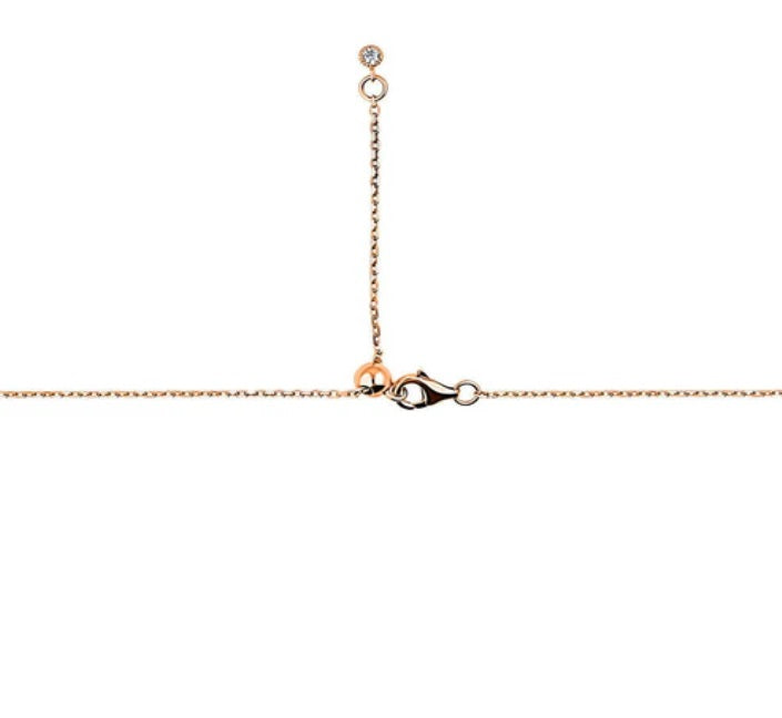 Bar CZ Pendant Necklace in Rose Gold Flashed Sterling Silver