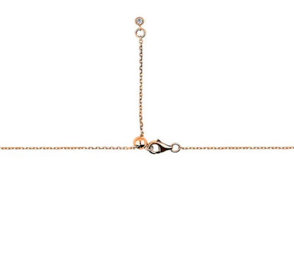 Bar CZ Pendant Necklace in Rose Gold Flashed Sterling Silver