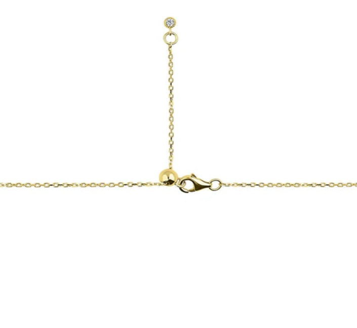 Bar CZ Pendant Necklace in Gold Flashed Sterling Silver