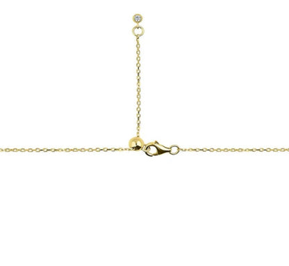 Bar CZ Pendant Necklace in Gold Flashed Sterling Silver