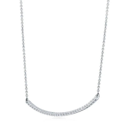 Bar CZ Pendant Necklace in Sterling Silver