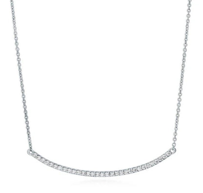 Bar CZ Pendant Necklace in Sterling Silver