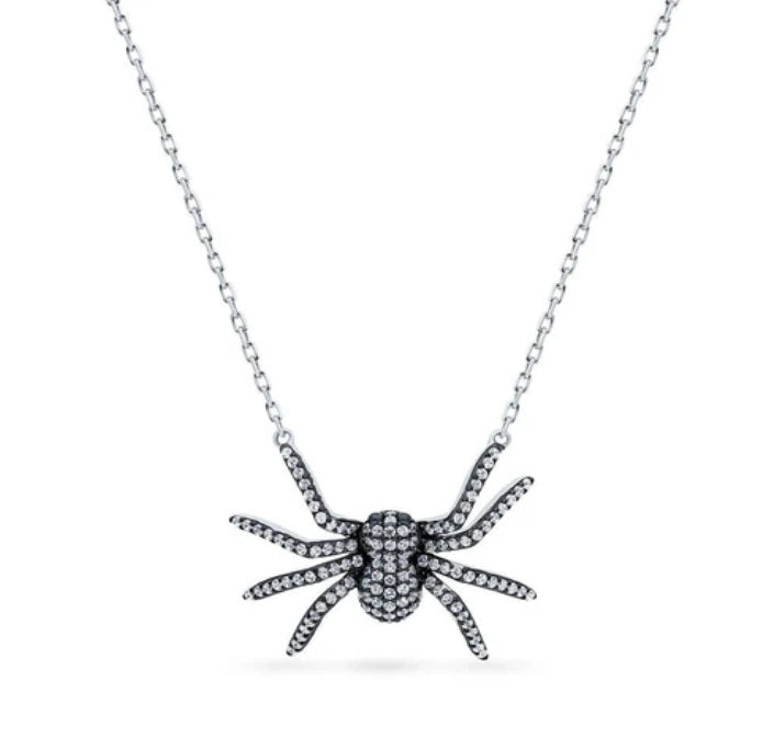 Spider CZ Pendant Necklace in Sterling Silver