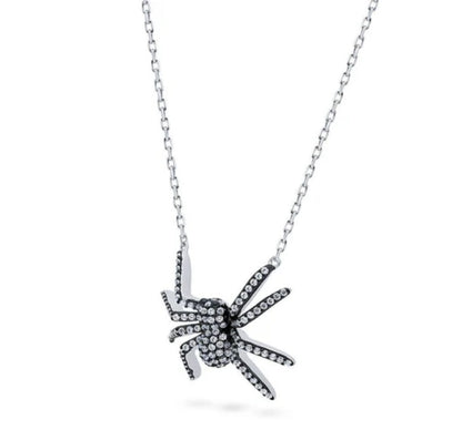 Spider CZ Pendant Necklace in Sterling Silver