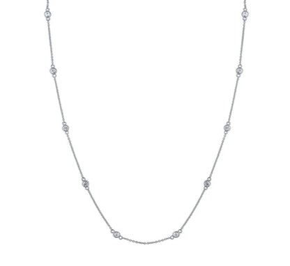 CZ by the Yard Station Necklace in Sterling Silver