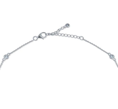 CZ by the Yard Station Necklace in Sterling Silver