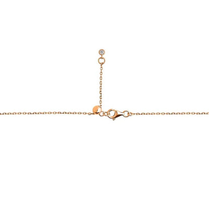Flower CZ Station Necklace in Rose Gold Flashed Sterling Silver