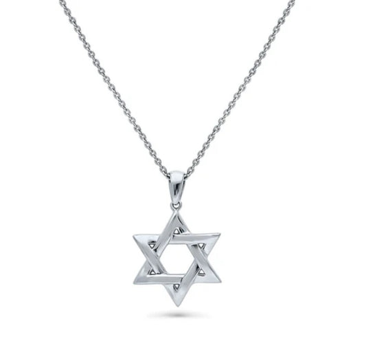 Star of David Pendant Necklace in Sterling Silver