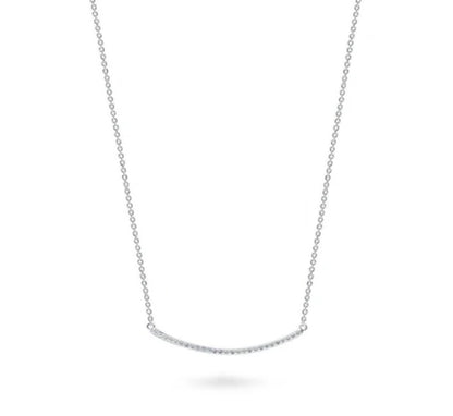 Bar CZ Pendant Necklace in Sterling Silver