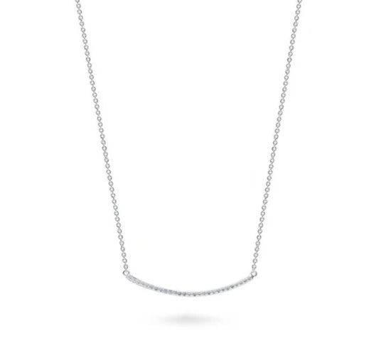 Bar CZ Pendant Necklace in Sterling Silver