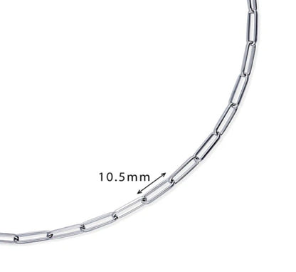 Paperclip CZ by the Yard Chain Necklace in Sterling Silver, 2 Piece
