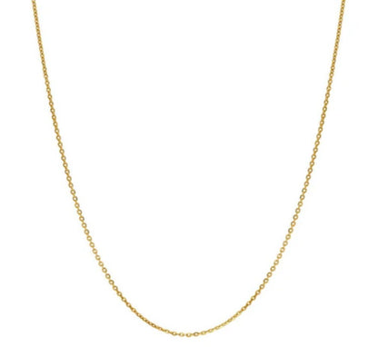 Italian Rolo Chain Necklace in Gold Flashed Sterling Silver 1mm