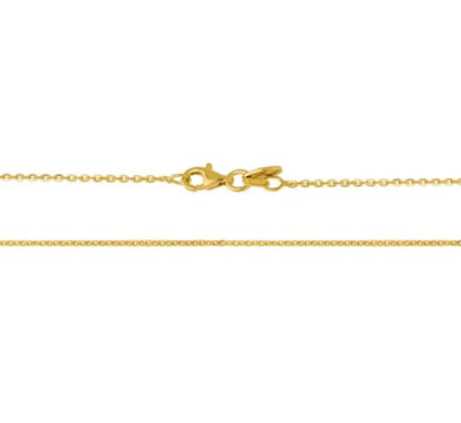 Italian Rolo Chain Necklace in Gold Flashed Sterling Silver 1mm