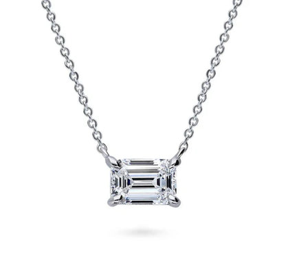 Bar Cluster CZ Pendant Necklace in Sterling Silver, 2 Piece