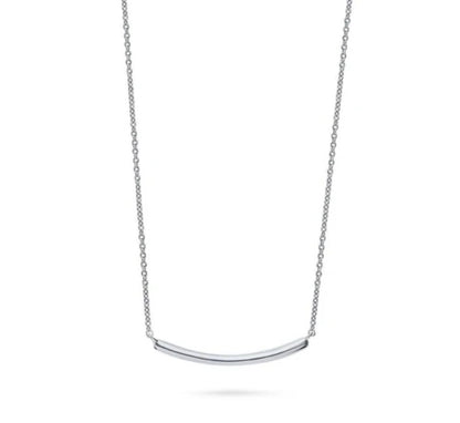 Bar Solitaire Bezel Set CZ Pendant Necklace in Sterling Silver, 2 Piece