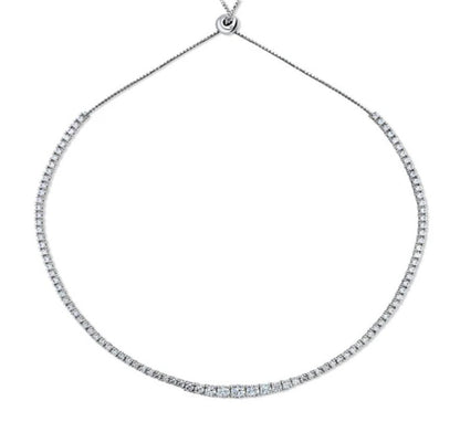 Graduated CZ Statement Tennis Necklace in Sterling Silver