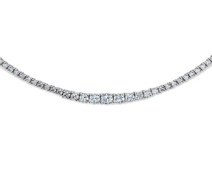 Graduated CZ Statement Tennis Necklace in Sterling Silver
