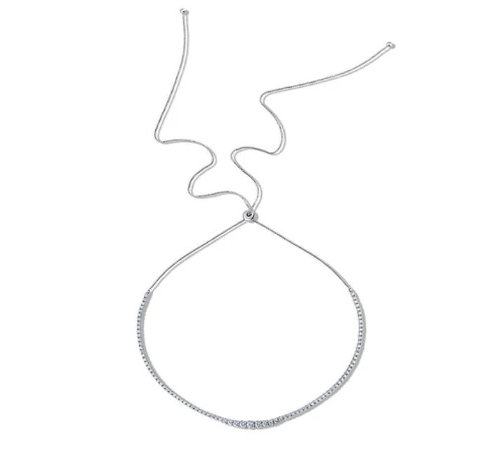 Graduated CZ Statement Tennis Necklace in Sterling Silver