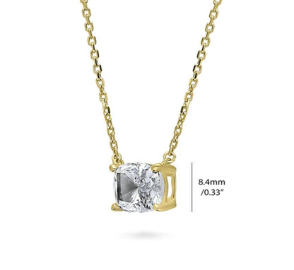 Solitaire East-West 3.5ct Radiant CZ Necklace in Sterling Silver
