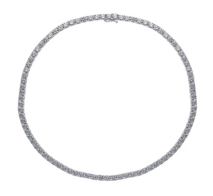 CZ Statement Tennis Necklace in Sterling Silver