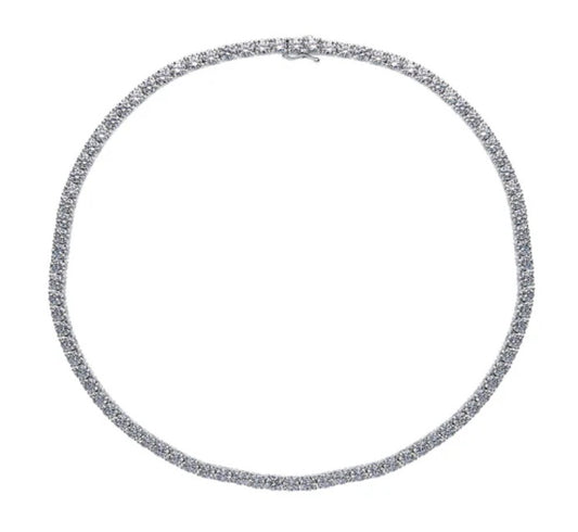 CZ Statement Tennis Necklace in Sterling Silver