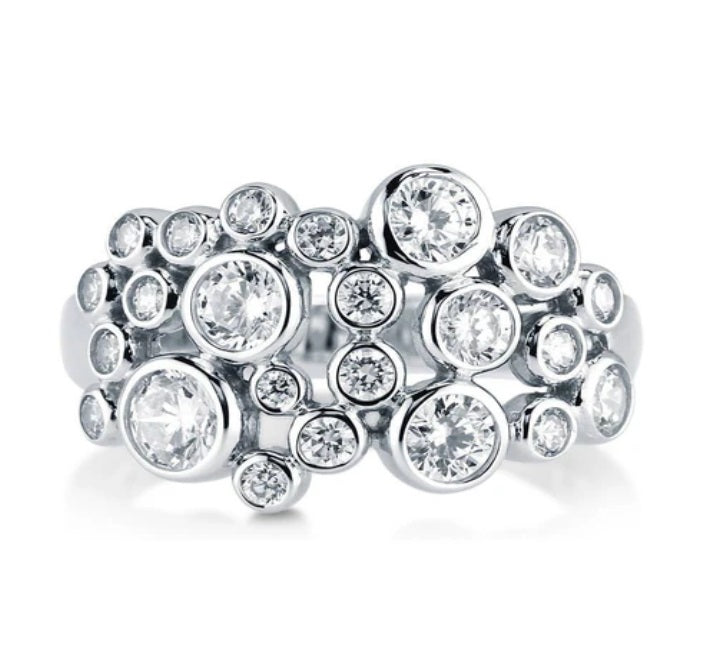 Bubble CZ Ring in Sterling Silver