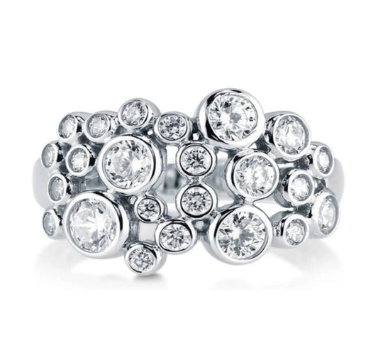 Bubble CZ Ring in Sterling Silver