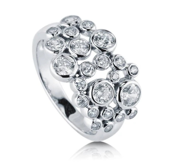 Bubble CZ Ring in Sterling Silver