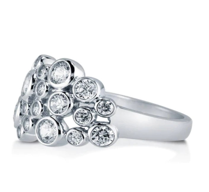 Bubble CZ Ring in Sterling Silver