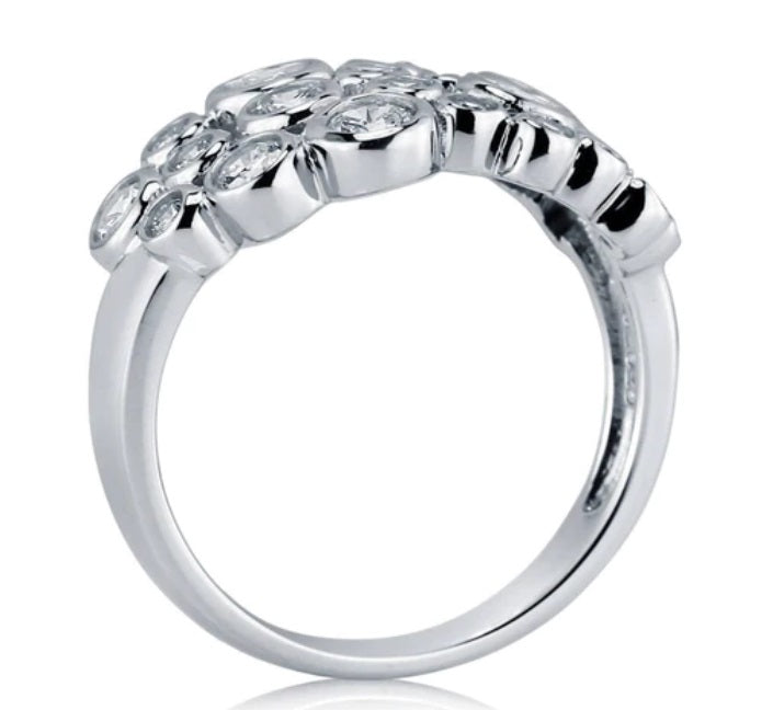 Bubble CZ Ring in Sterling Silver