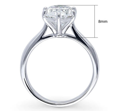 Solitaire 3ct Oval CZ Ring in Sterling Silver