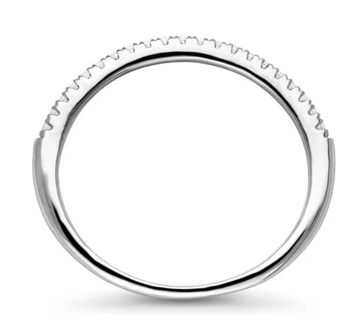 Micro Pave Set CZ Half Eternity Ring in Sterling Silver