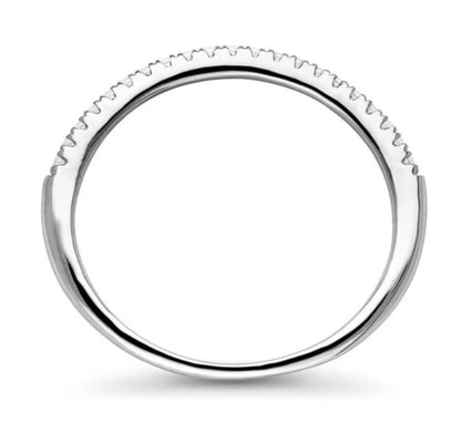 Micro Pave Set CZ Half Eternity Ring in Sterling Silver