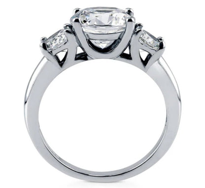 3-Stone Round CZ Ring in Sterling Silver