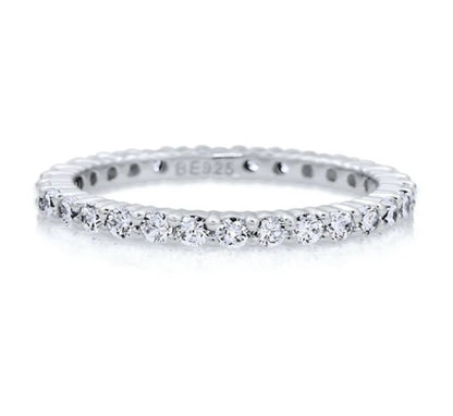 Pave Set CZ Eternity Ring in Sterling Silver