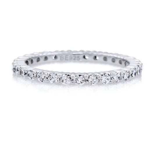 Pave Set CZ Eternity Ring in Sterling Silver