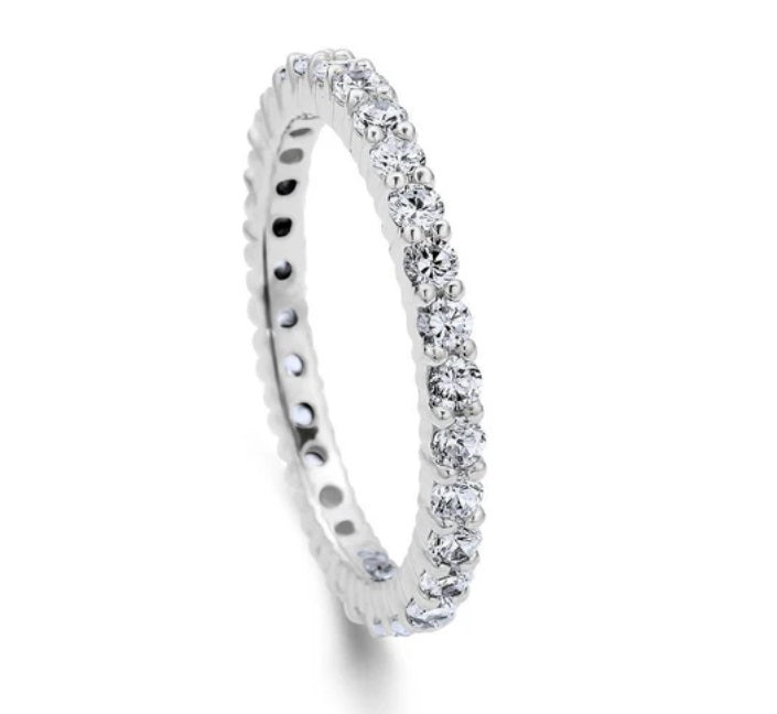 Pave Set CZ Eternity Ring in Sterling Silver