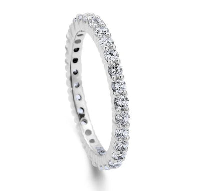 Pave Set CZ Eternity Ring in Sterling Silver