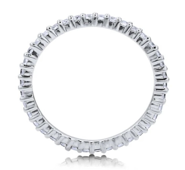 Pave Set CZ Eternity Ring in Sterling Silver