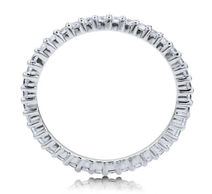 Pave Set CZ Eternity Ring in Sterling Silver