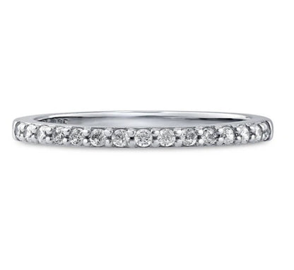 Pave Set CZ Half Eternity Ring in Sterling Silver