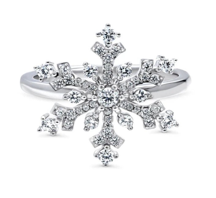 Snowflake CZ Ring in Sterling Silver