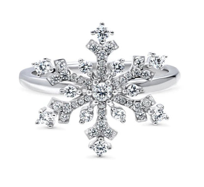 Snowflake CZ Ring in Sterling Silver