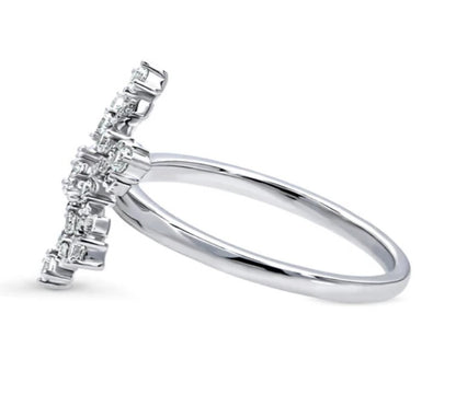 Snowflake CZ Ring in Sterling Silver