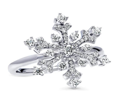 Snowflake CZ Ring in Sterling Silver