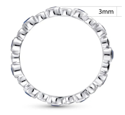Bubble Bezel Set CZ Eternity Ring in Sterling Silver