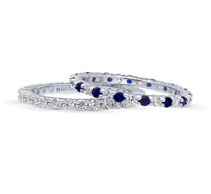 CZ Stackable Ring Set in Sterling Silver