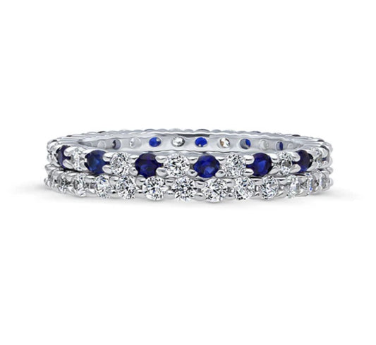 CZ Stackable Ring Set in Sterling Silver