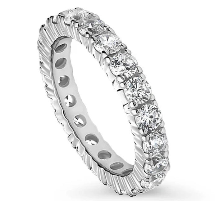 CZ Eternity Ring in Sterling Silver