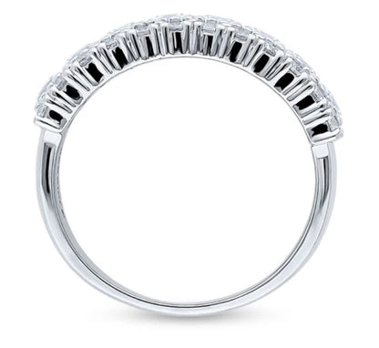 Art Deco CZ Half Eternity Ring in Sterling Silver